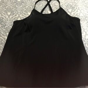 Denim & Co Black Swim Top Size 14